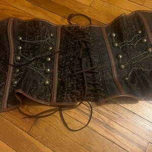 Spirit Black and Brown Lace-Up Shapewear Corset
